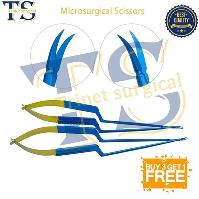 2pc Microsurgical Scissors Shark Blade Titanium Neuro Micro Surgical Instruments - Image 1 of 4