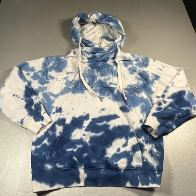 Moletom com capuz True Religion masculino grande azul tingido VERDADEIRO 43 bordado - Imagem 1 de 4