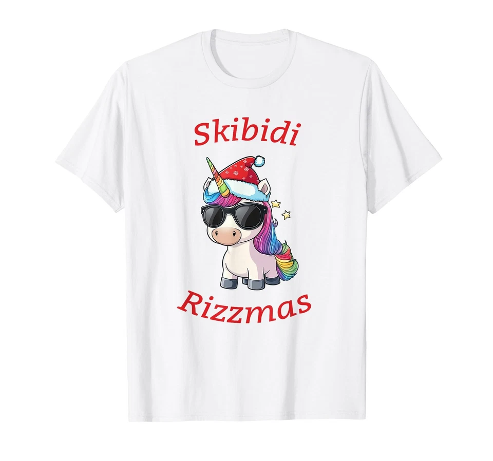 Camiseta Skibidi Rizzmas Unicornio Divertida Gen Argot Alpha Navidad Rizz Foto 1 de 1