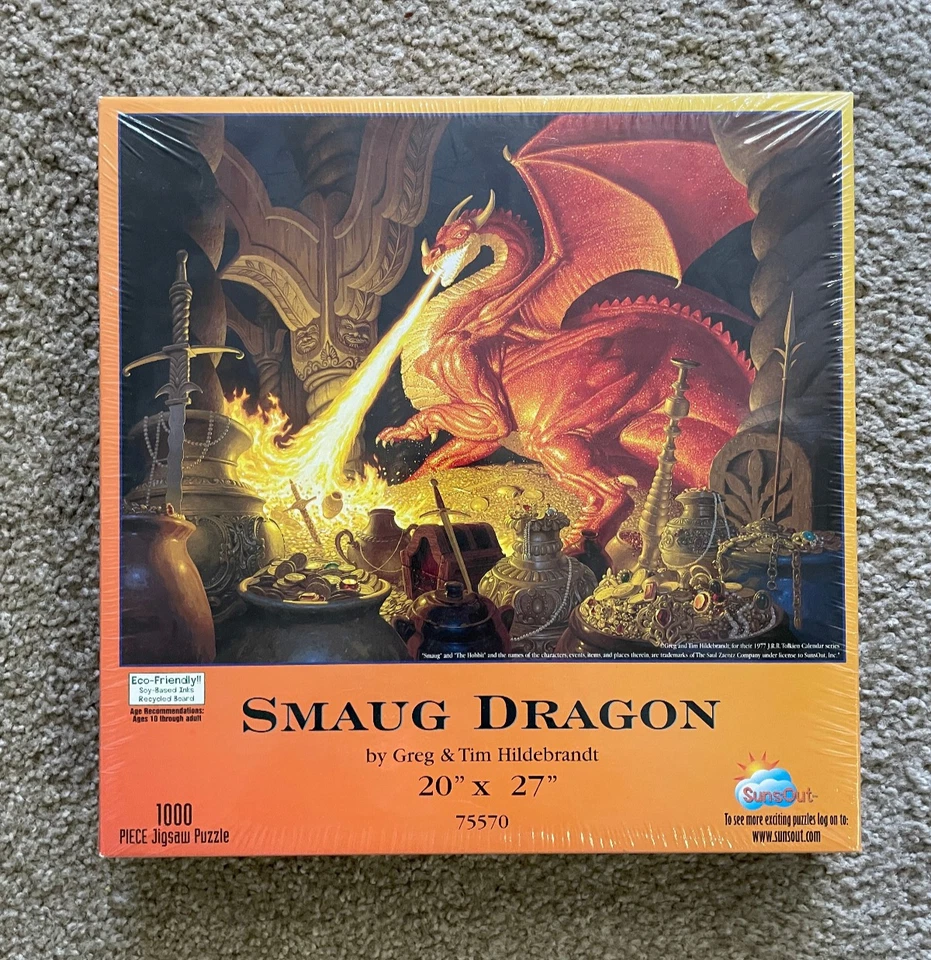 Jigsaw Puzzle Fantasy Mythology Smaug Dragon of Erebor Hobbit LOTR 1000 Pc New - Image 1 of 1