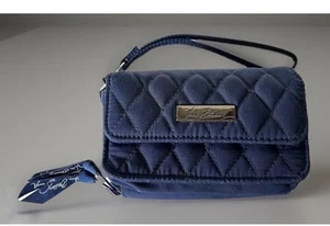 Vera Bradley Navy Blue Trifold Snap Quilted Wallet NWOTGS - Picture 1 of 7