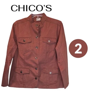 Chico's Cargo Baggy military utility Jacket in rust - 2  - Picture 1 of 19