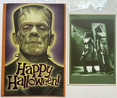 Set Of Greeting Cards Halloween Frankenstein American Greetings + Birthday NEW - Image 1 of 4