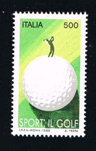 ITALIA 1 FRANCOBOLLO LO SPORT ITALIANO GOLF 1988 nuovo** (BI7115) - Foto 1 di 1
