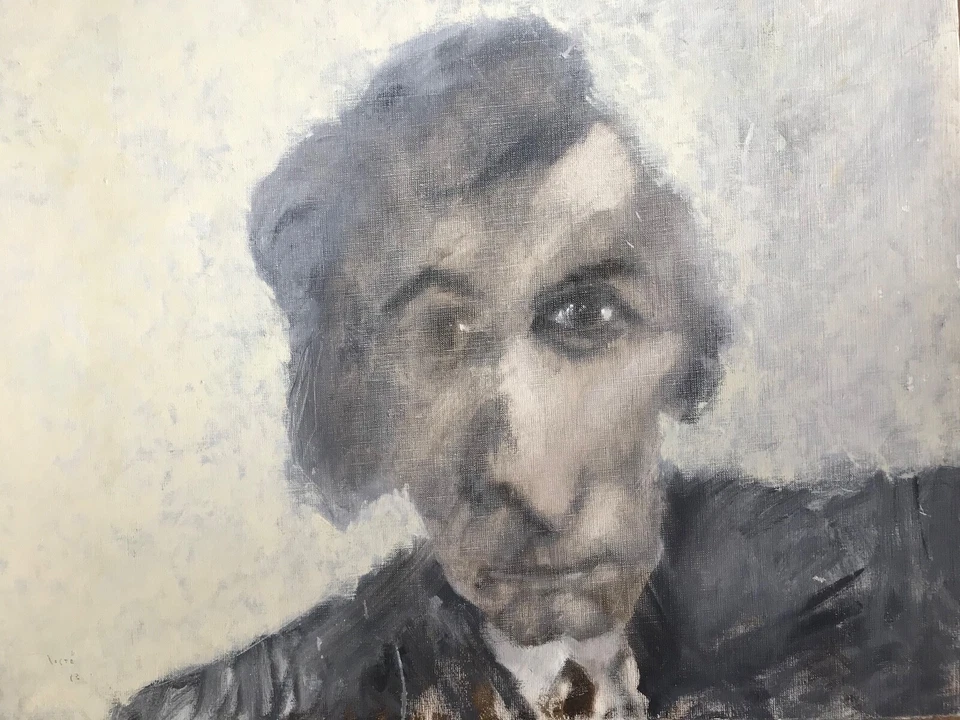 Tableau de Patrick Loste portrait d'homme Albères Perpignan Catalan Viallat 1983 - Photo 1/4