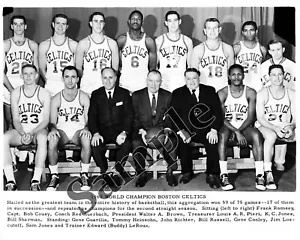 Foto squadra Boston Celtics campione del mondo NBA 1960 con nomi 8 x 10 foto foto foto - Foto 1 di 1