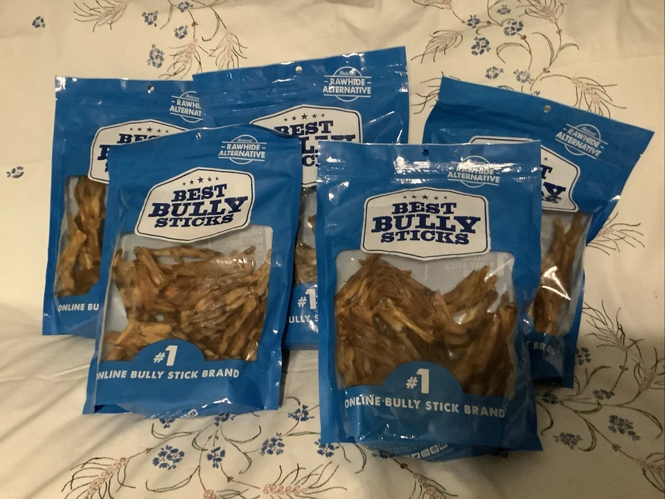5 Bags - Best Bully Sticks Duck Feet Dog Treats 5 Bags Lot 25 Feet/Bag - Image 1 of 4