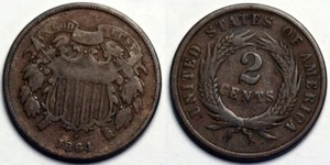 1864 Two Cent Piece - Picture 1 of 1