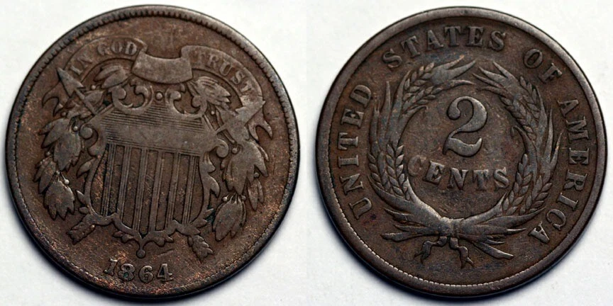 1864  Two Cent Piece - Image 1 of 1