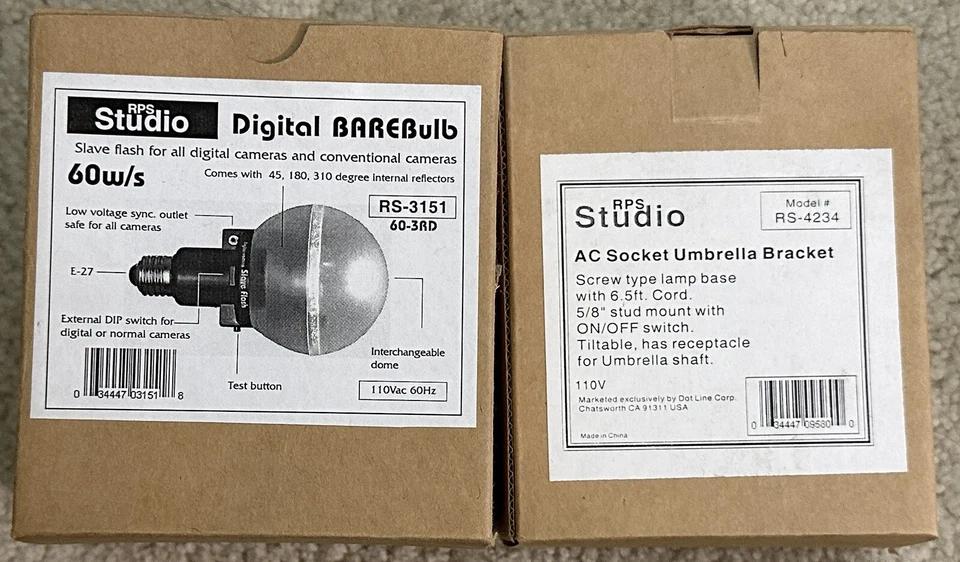 Soporte para paraguas RPS Studio Digital BAREBulb RS-3151 y enchufe de CA RS-4234 Foto 1 de 4