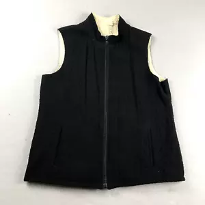 Orvis Vest Womens Medium Black Beige Full Zip Reversible Lightweight Jacket - Picture 1 of 13