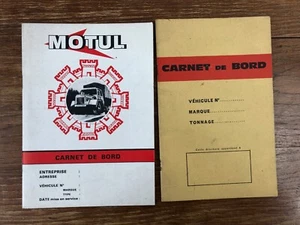 2x Anciens CARNET DE BORD Automobile MOTUL & HUILES LABO vierges - Picture 1 of 4