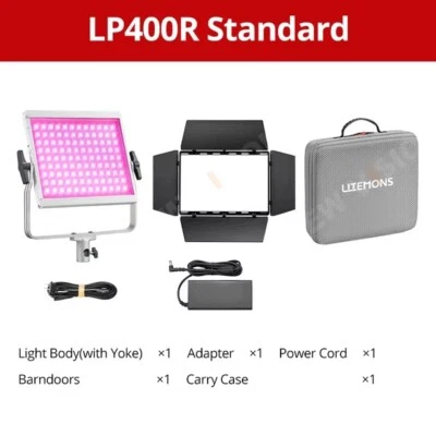 Godox LITEMONS LP400R RGB Full-Color Led Video Light Panel 1800K-10000K Barndoor - Image 1 of 4