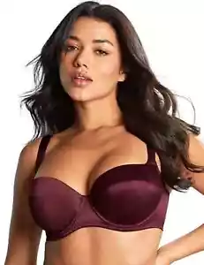 Panache Grace Balcony Bra Padded Underwired Satin 11071 Bordeaux Red - 38J - NWT - Picture 1 of 13