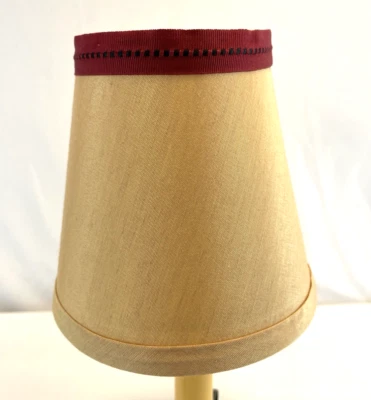 Tan & Burgundy  Print Clip On Lamp Shade  5" Tall - Image 1 of 4
