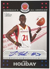 2008-09 Topps McDonald's All American Jrue Holiday Auto Pre RC XRC #JH