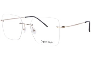 Calvin Klein CK22125TC 001 Titanium Eyeglasses Pale Gold/Black Rimless 55mm - Picture 1 of 5