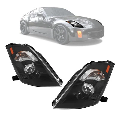 HID Projector Headlights Lamps LH&RH For Nissan 350Z 03-09 Factory Xenon Models - Image 1 of 4
