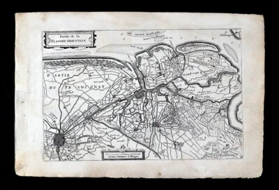 Mapa 1696 J. Colom Flandes Oriental Zelanda Países Bajos Holanda Brujas Damme Sluis Foto 1 de 4