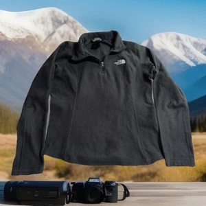 The North Face Jacket Women S Glacier Soft Black Full Zip Pockets Fuzzy Fleece - Picture 1 of 24