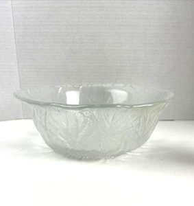 VINTAGE FROSTED GLASS FOOTED "CABBAGE" BOWL 3.5"H X 9.5"W - Picture 1 of 9