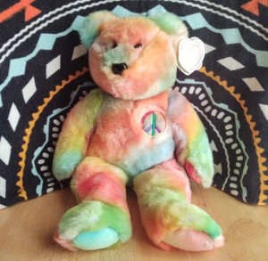 Peace Dark (14") ~ ¡Ty Beanie Buddy 1999! ¡Nuevo con protector de corazón!¡! - Imagen 1 de 10