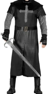 Mens Black Knight Cosplay Costume Fancy Dress Halloween Executioner 42-44 New - Picture 1 of 6