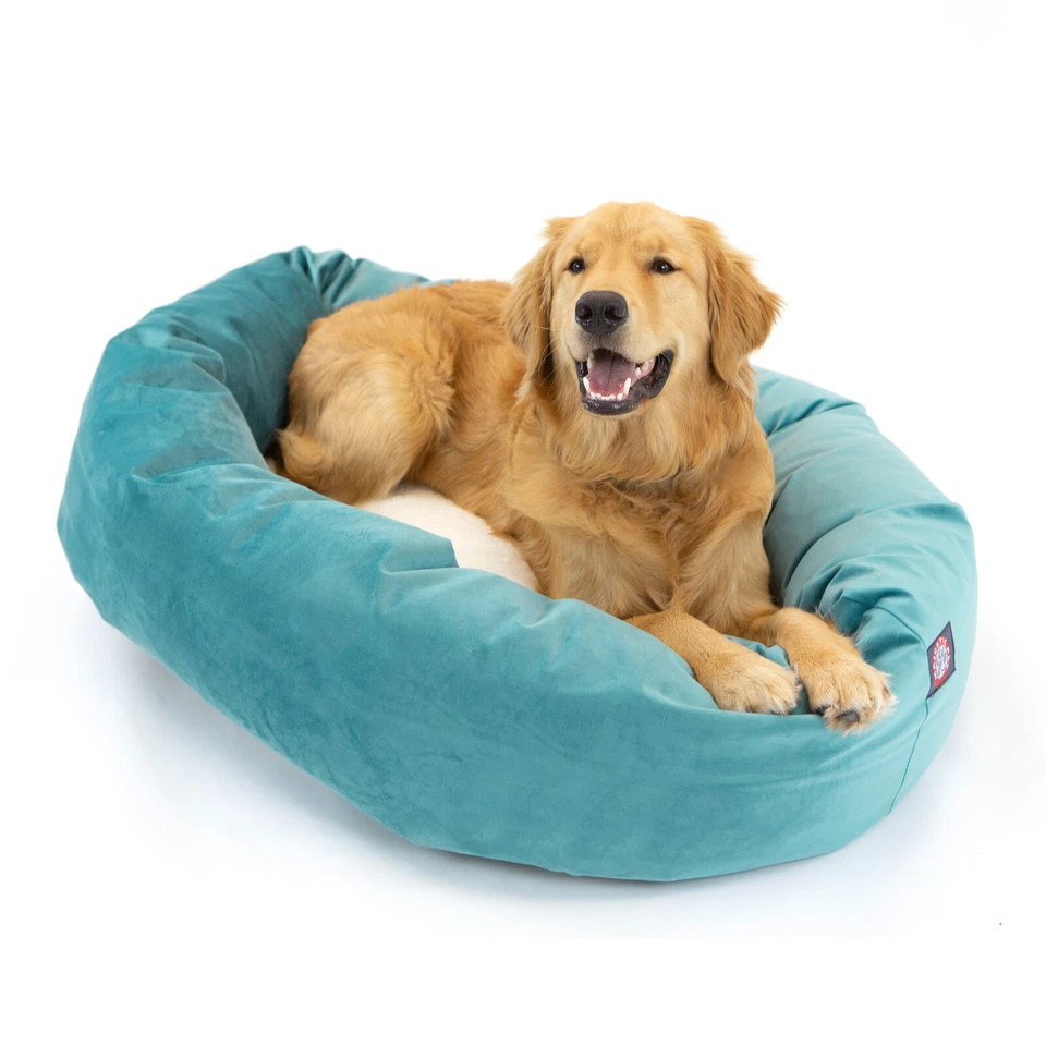 Cama calmante para perros Majestic Pet Velvet Sherpa lavable acogedora mullida donut cama para perros Foto 1 de 3