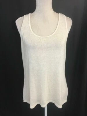 Vintage Havana Womens Ivory Olive Green Striped Knit Sweater Tank Top Medium - Image 1 of 4