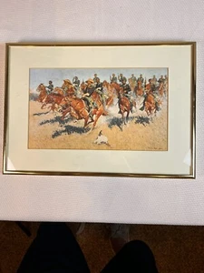 Frederic Remington Cavalry Charge on the Southern Plains Art Print 8.5 x 10.5 in - Picture 1 of 9