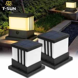 4PACK Solar Post Lights Outdoor LED 3Colors Change Pillar Light Garden Lawn Lamp - Picture 1 of 10
