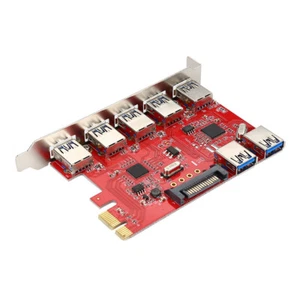 Adaptateur De Carte De Carte \'extension PCI-E à 5 Ports USB 3.0 Et 2 Ports USB - Imagen 1 de 6