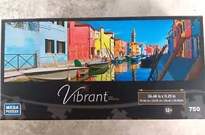 Mega Vibrant 750 Piece Wide Jigsaw Puzzle Venice Burano Island Italy Scene - Picture 1 of 4