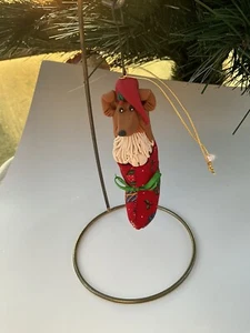 Hand Sculpted Sable/White Collie Sheltie Ornament Signed By Artist - Picture 1 of 5