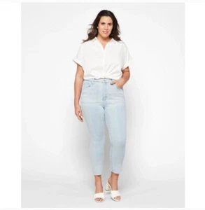 Good American Women's Good Legs High Rise Raw Hem Blue Jean size 22 NWT - Picture 1 of 5