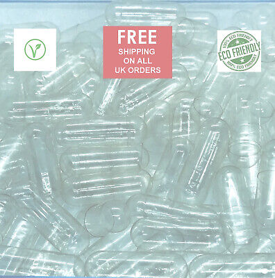 500 Empty Clear Pullulan Vegan Capsules Size#000 Eco-Friendly Best Price On Ebay • 23.26€