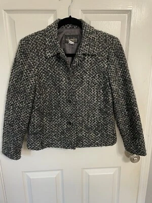Chaqueta Blazer Mujer Requirements Talla 6P Patrón Tejido Negro/Gris y Rosa Foto 1 de 4