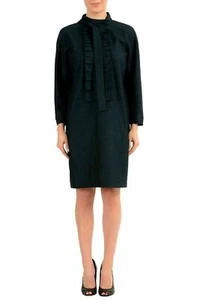 Maison Margiela 1 Women's Wool Greenish Long Sleeve Sheath Dress US S IT 40 - Picture 1 of 4