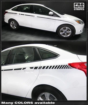 Calcomanías a rayas estroboscópicas con acento lateral Javelin para Ford Focus 2011-2018 (elige el color) Foto 1 de 2