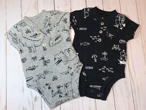 Carter’s Baby Boy Bodysuit One-Piece Dinosaur & Nautical Size - Newborn Lot of 2
