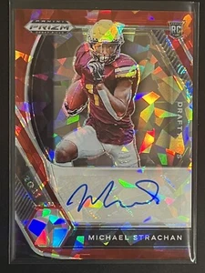 2021 Panini Prizm Draft Picks Red Cracked Ice Michael Strachan RC Auto Colts - Picture 1 of 2