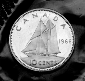 1966 10¢ uncirculated silver proof like coin - fantastic, low mintage - Picture 1 of 2