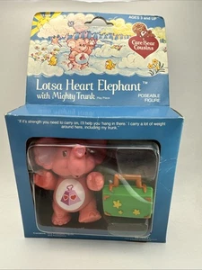 Lotsa Heart Elephant Mighty Trunk Care Bears Cousins 1980's Figure Poseable - Picture 1 of 10