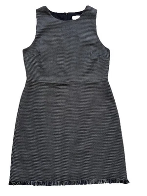 Vestido Ann Taylor LOFT Talla 14 Azul Negro Gris Sin Mangas Funda Trabajo Forrado Foto 1 de 4