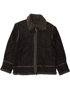 ARIZONA Mens Sherpa Jacket IT 52 XL Black Polyester AL01 - Picture 1 of 4