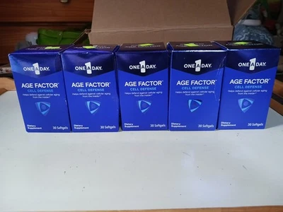 (5) Suplemento de defensa celular One A Day Age Factor 30 cápsulas blandas cada una 3/26 nuevo en caja Foto 1 de 4