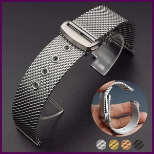 Correa de acero inoxidable de malla milanesa de 20 mm 22 mm para Omega Seamaster 007 Metal - Imagen 1 de 28