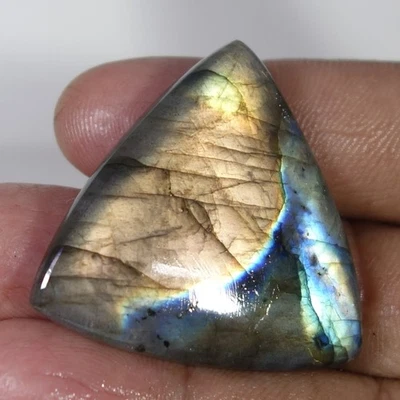 Piedra preciosa suelta cabujón con forma de billón de labradorita natural multi fuego 69,80 quilates Foto 1 de 4