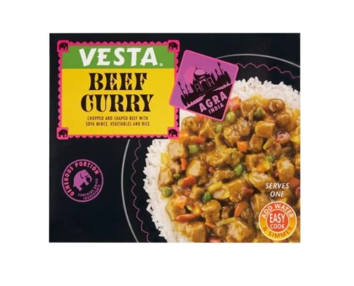 Vesta Beef Curry 6 x 215g – Classic Ready Meal with Rice - Image 1 of 1