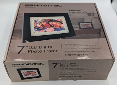 Pandigital 7 Inch LCD Digital Photo Frame With Remote New Open Box Pan7001w01 - Image 1 of 4